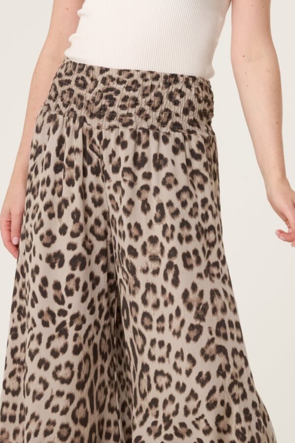 Leopard Print Wide Leg Trousers
