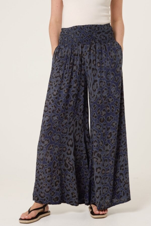 Leopard Print Wide Leg Trousers