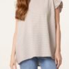 Gingham Frill Sleeve Button Back Top
