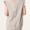 Gingham Frill Sleeve Button Back Top