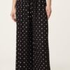 Pleated Polka Dot Wide Leg Trousers