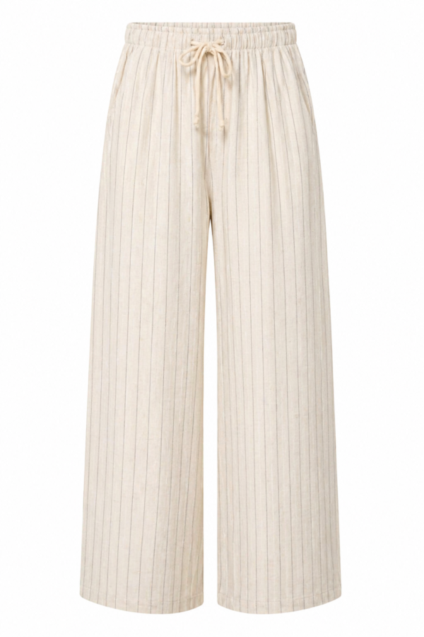 Linen Blend Pinstripe Trousers