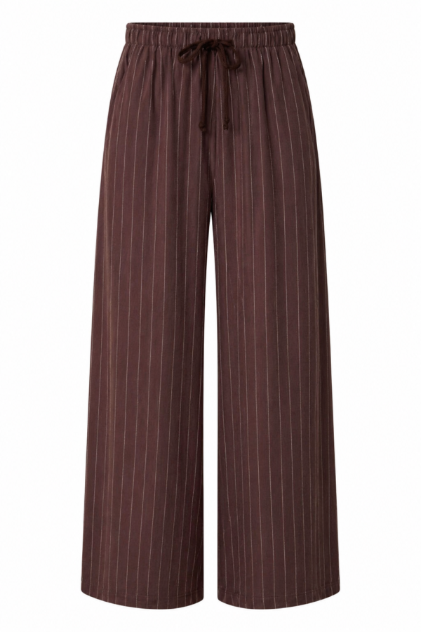 Linen Blend Pinstripe Trousers