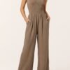 Cheesecloth Bandeau Wide Leg Jumpsuit