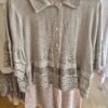 Washed Linen Lace Trim Shirt
