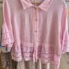 Washed Linen Lace Trim Shirt