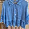 Washed Linen Lace Trim Shirt