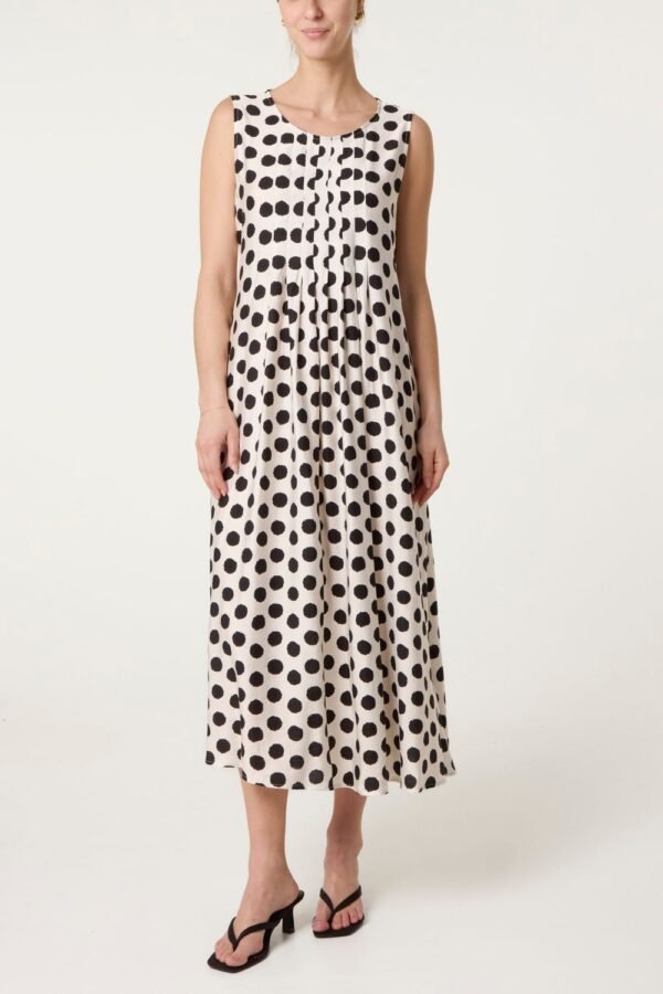 2026/05/1000429795.jpg Polka Dot Sleeveless Midi Dress Ivory/Black
