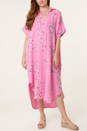 Bandana Paisley print Print Cheesecloth Midi Dress