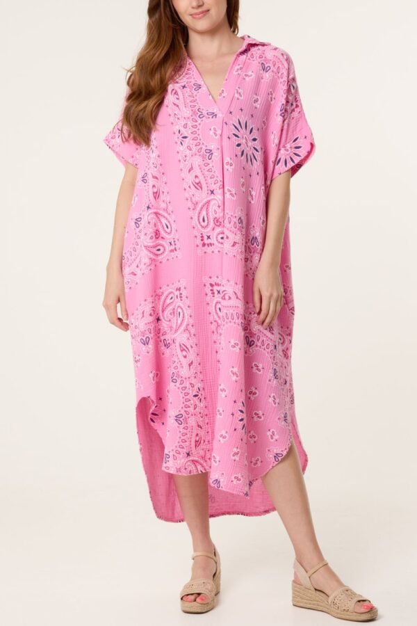 Bandana Paisley print Print Cheesecloth Midi Dress