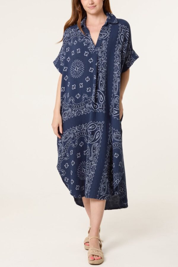 Bandana Paisley print Print Cheesecloth Midi Dress