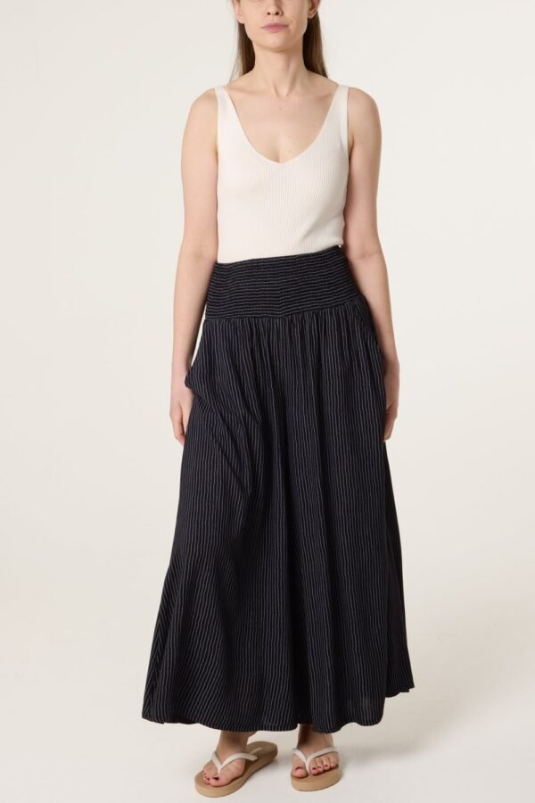 2026/05/1000429856.jpg Shirred Pinstripe Palazzo Trousers