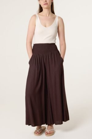 2026/05/1000429860.jpg Shirred Pinstripe Palazzo Trousers
