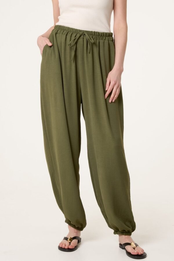 Relaxed Drawstring Harem Trousers