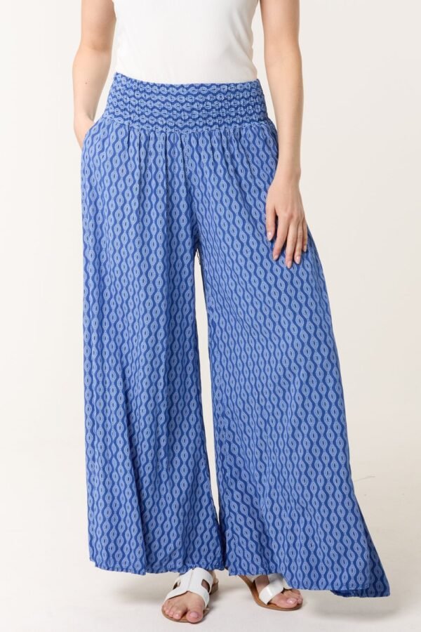 Patterned Wide Leg Culotte Trousers