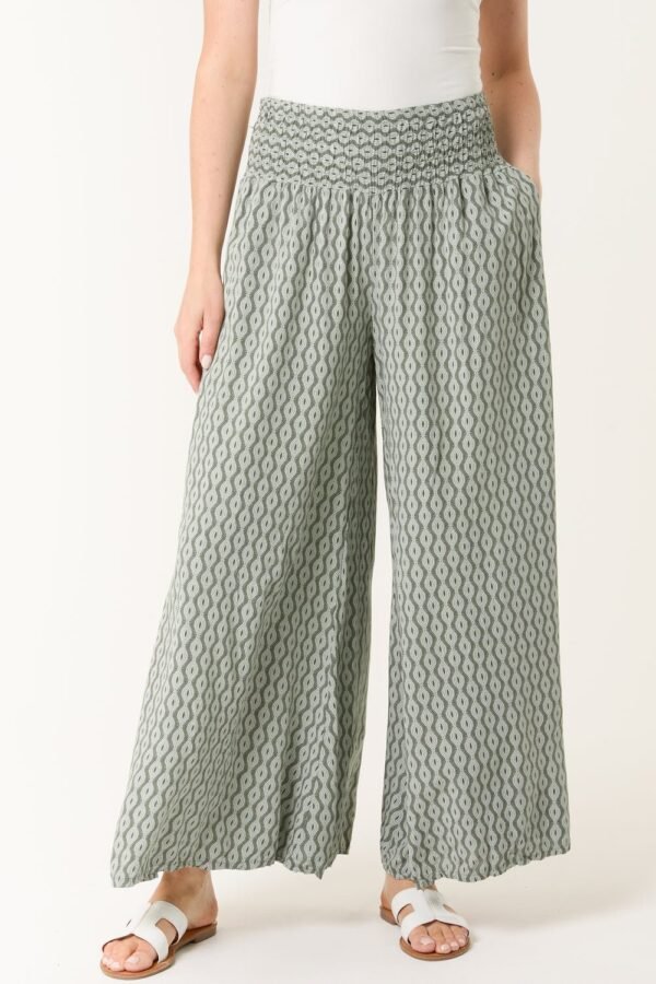 Patterned Wide Leg Culotte Trousers