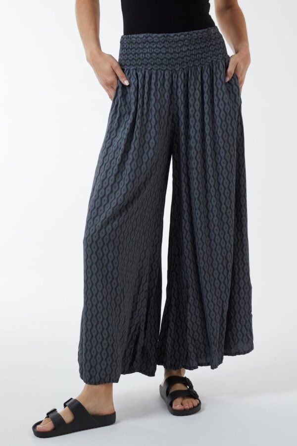 Patterned Wide Leg Culotte Trousers