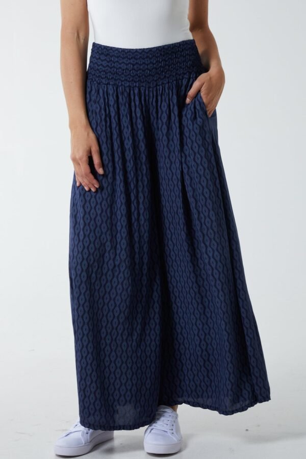 Patterned Wide Leg Culotte Trousers