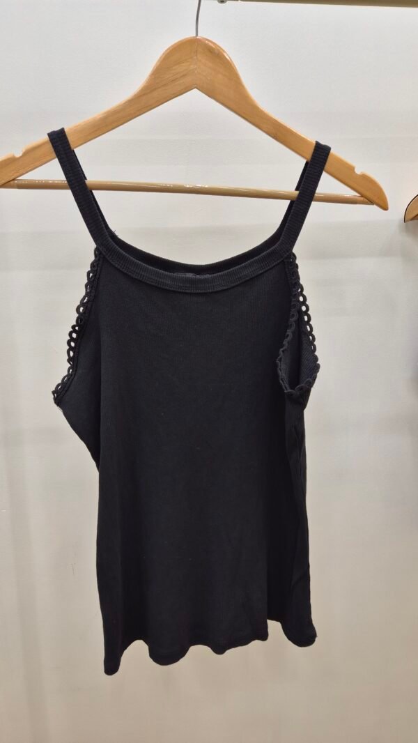 Lace Trim Ribbed Vest Top
