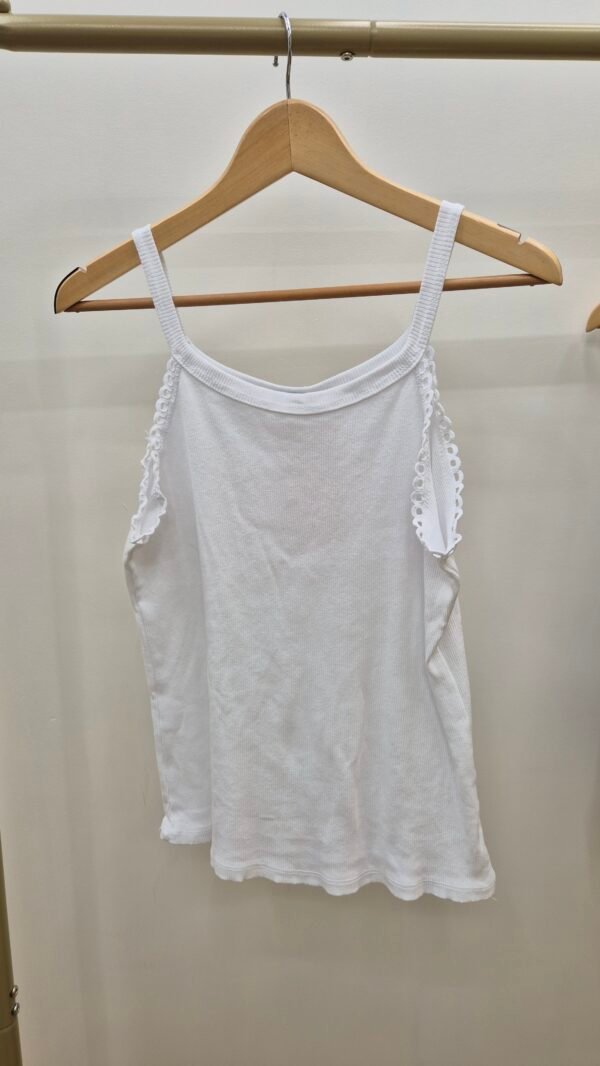 Lace Trim Ribbed Vest Top