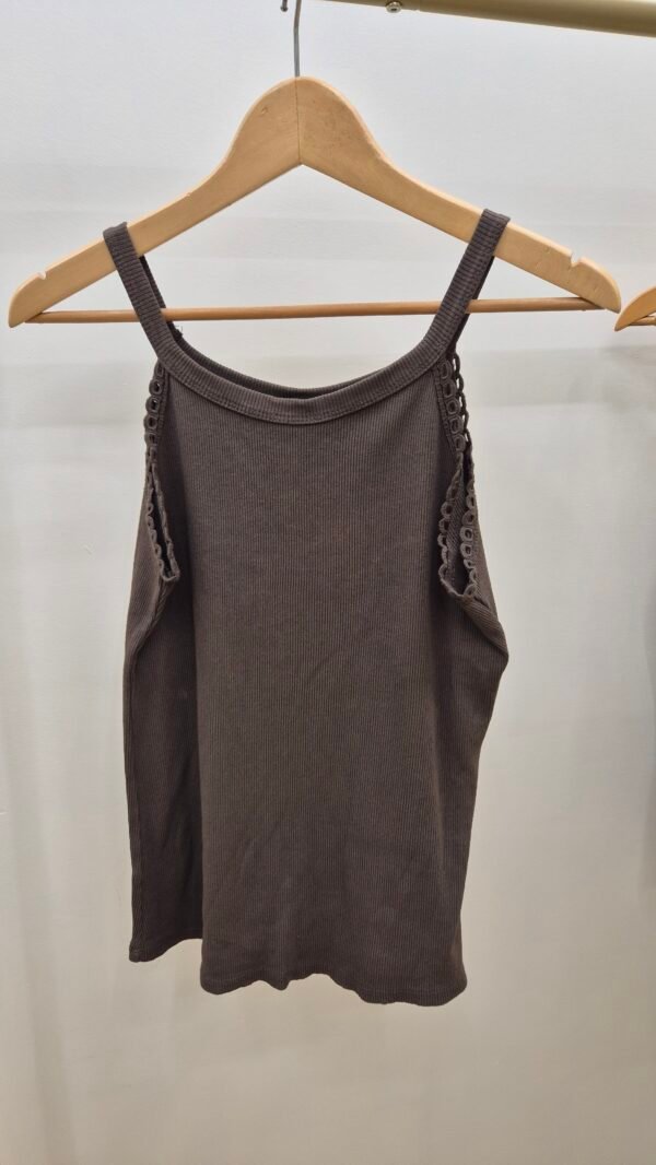 Lace Trim Ribbed Vest Top
