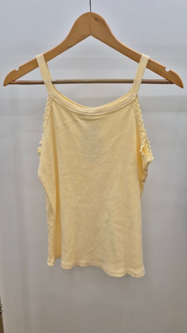 Lace Trim Ribbed Vest Top