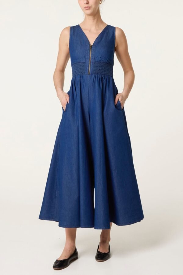 Denim Wide Leg Jumpsuit