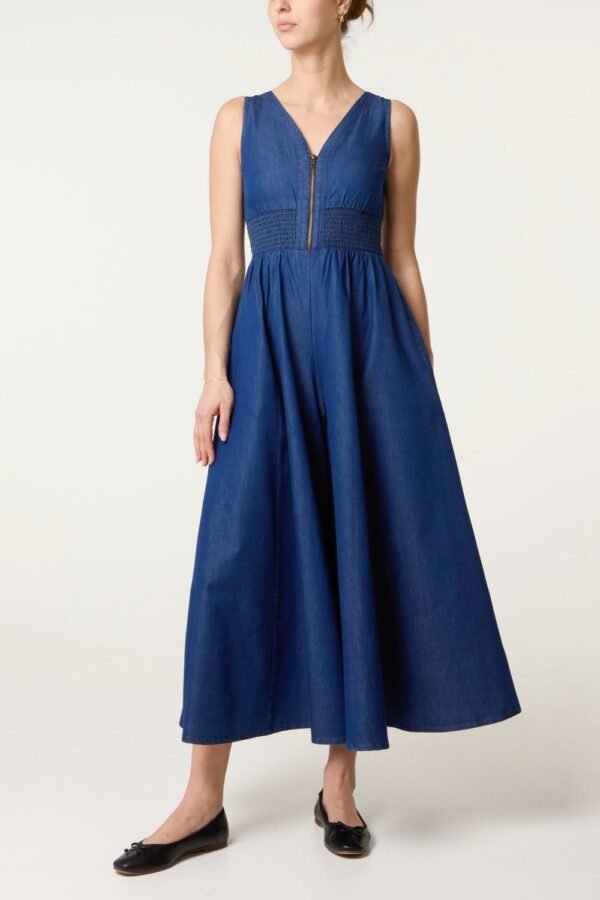 Denim Wide Leg Jumpsuit