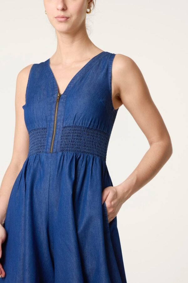 Denim Wide Leg Jumpsuit