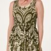 Tropical Khaki Print Dress 🌿✨