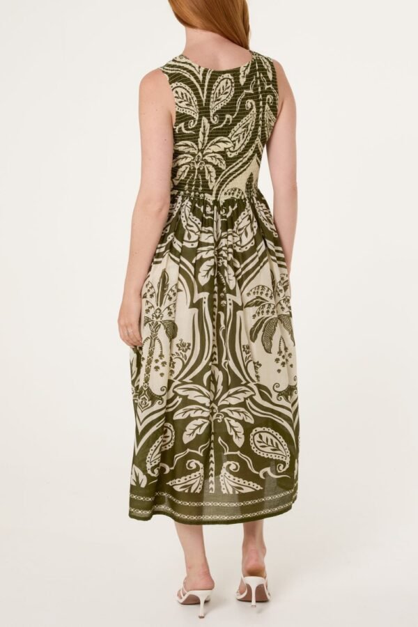 Tropical Khaki Print Dress 🌿✨