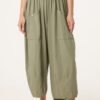 Wide Pocket Cotton Button Trousers