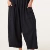 Wide Pocket Cotton Button Trousers