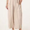 Wide Pocket Cotton Button Trousers