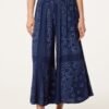 Bandana Print Wide Leg Trousers