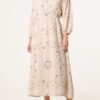 Bandana Print Puff Sleeve Midi Dress