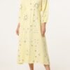 Bandana Print Puff Sleeve Midi Dress