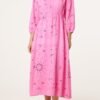 Bandana Print Puff Sleeve Midi Dress