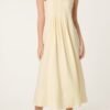 Lemon Sorbet Round Neck Midi Dress