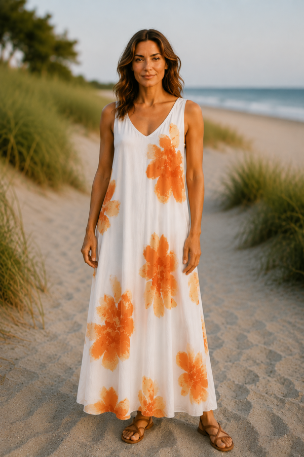 2026/05/1000436895.png Floral print Midi V-Nevk Dress