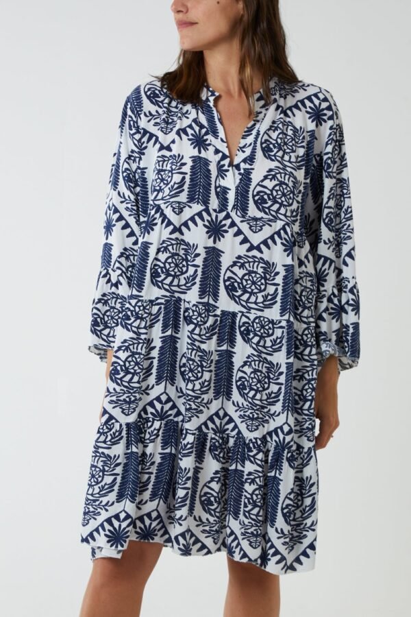 2026/05/1000438115.jpg Tiered Smock Multi Print Dress