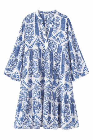 Tiered Smock Multi Print Dress