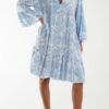 Tiered Smock Multi Print Dress