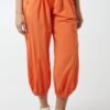 Button Pocket Cotton Harem Trousers