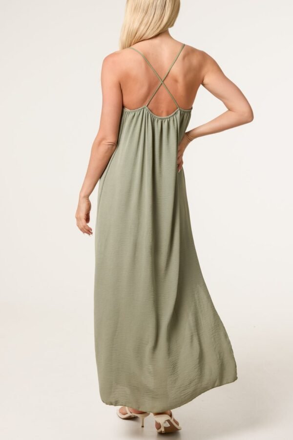 Crossed Back Cami Strap Midi Dress