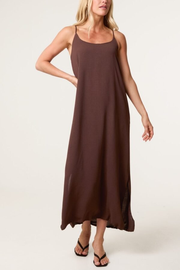 Crossed Back Cami Strap Midi Dress