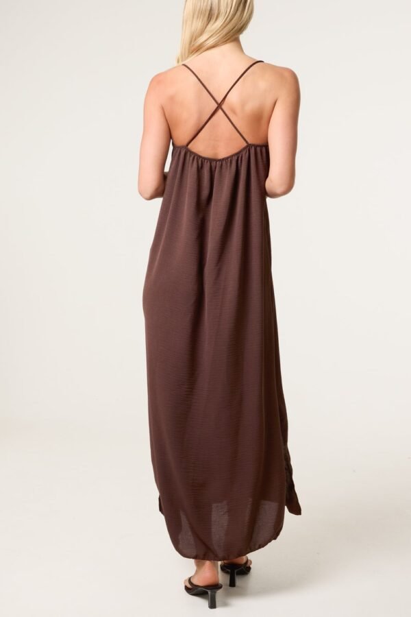 Crossed Back Cami Strap Midi Dress