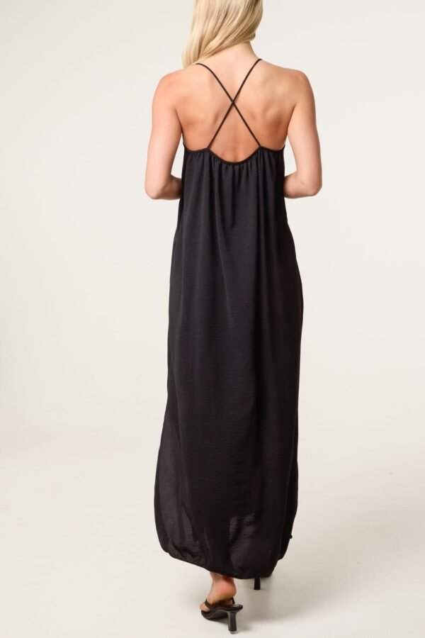 Crossed Back Cami Strap Midi Dress