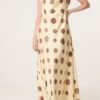 Polka Dot Cowl Neck Maxi Dress