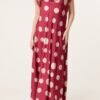 Polka Dot Cowl Neck Maxi Dress